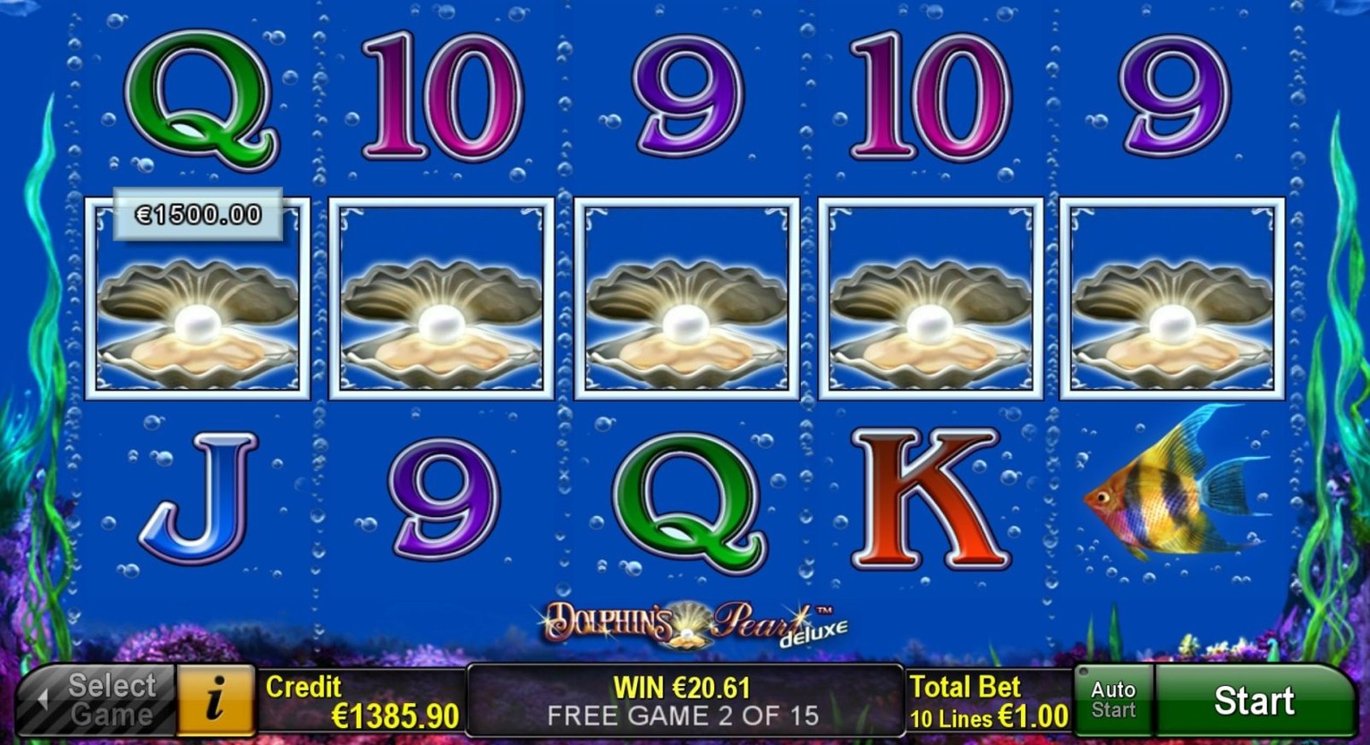 Dolphin's Pearl Deluxe Slot paytable and symbols image